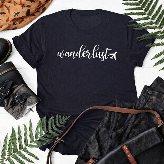 T-Shirt Avion Wanderlust pour Femme