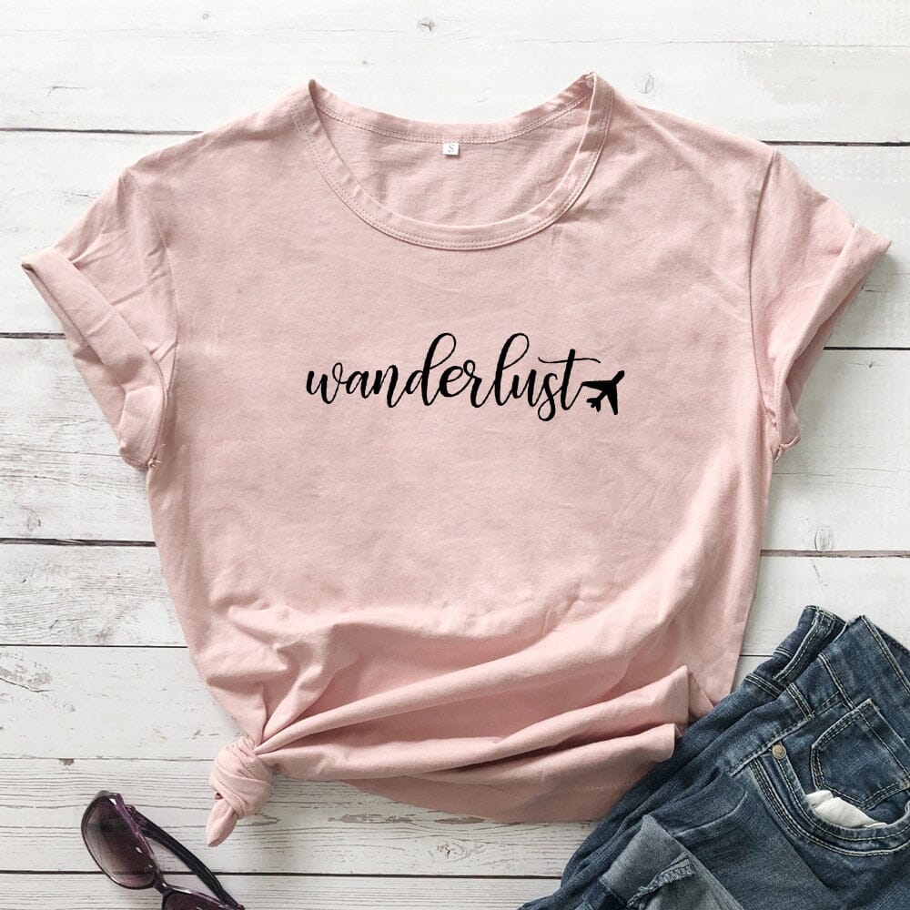 T-Shirt Avion Wanderlust pour Femme