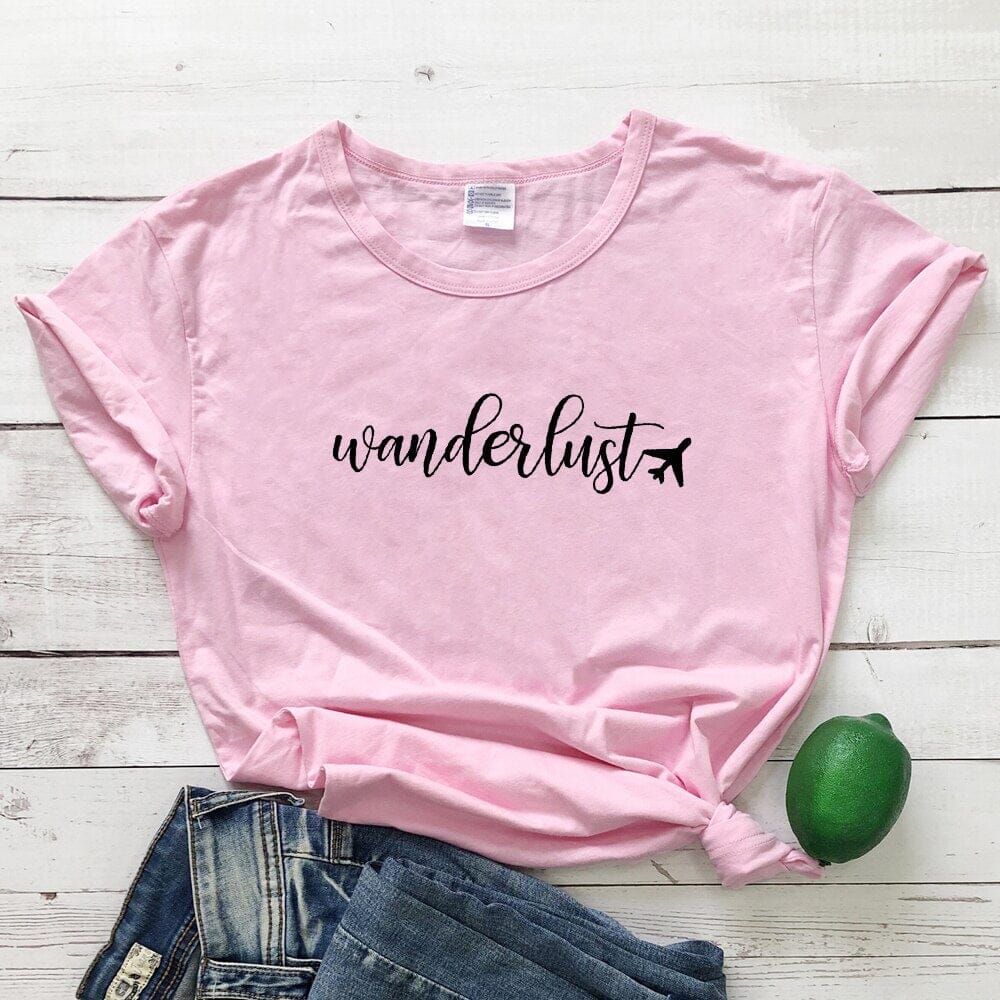 T-Shirt Avion Wanderlust pour Femme