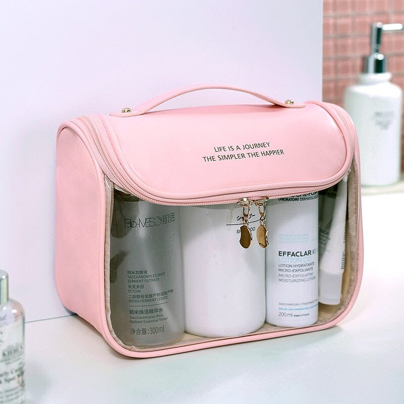 Trousse de Toilette à Suspendre Femme - Exclusivement Voyage & Transparente