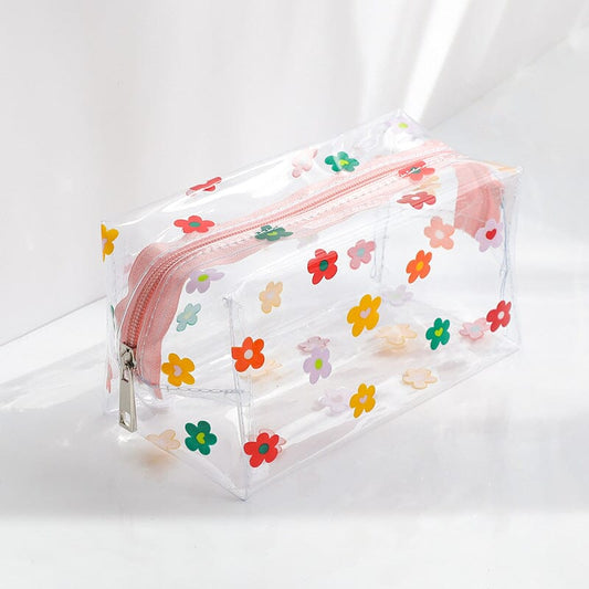 Trousse de Toilette Femme Transparente Fleurs Chic