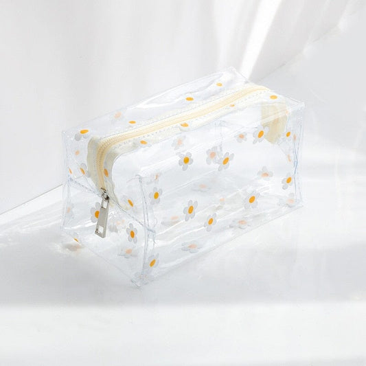 Trousse de Toilette Femme Transparente Marguerites - Collection Voyage