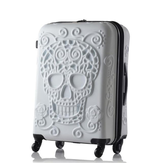 Valise Skull Mexicaine Rigide (Blanc)