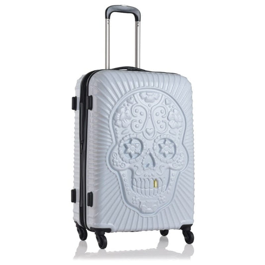 Valise Tête de Mort Mexicaine Rigide - Relief Blanc