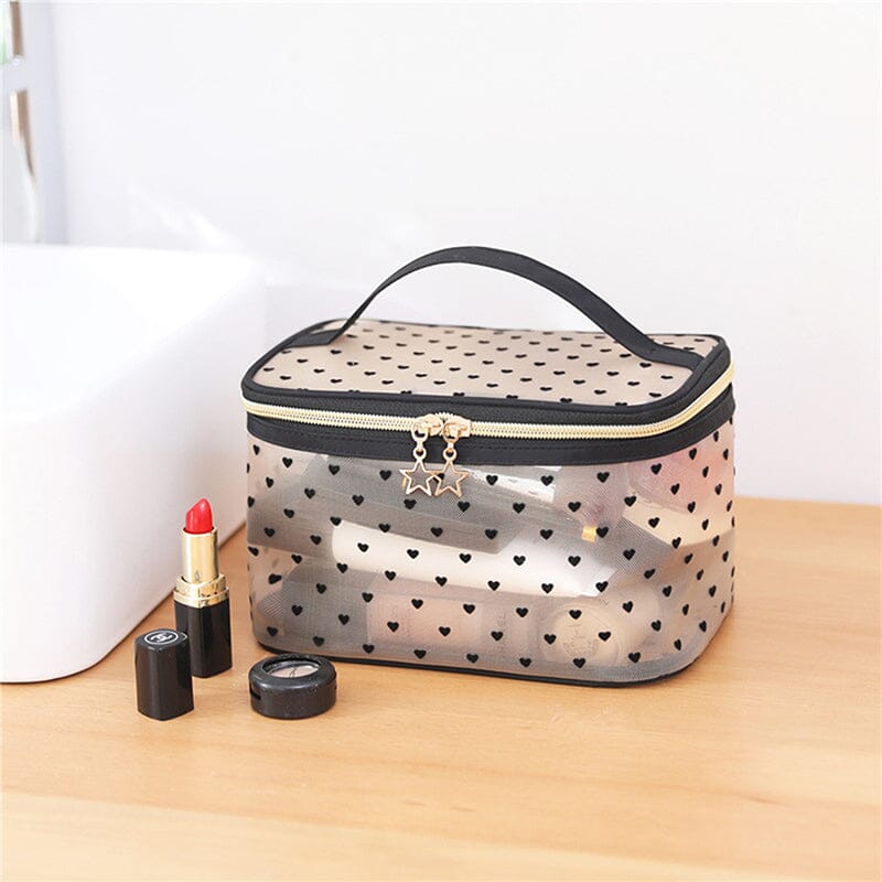 Vanity Transparent Voyage Maquillage - Cœurs